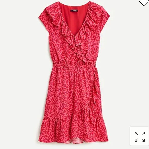 NWOT J. Crew V-neck Ruffle Rress in Tossed Bouquet 12 - Picture 3 of 15